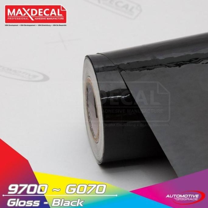 Jual MAXDECAL 9700 - G070 Black Gloss Premium Car Wrap Sticker [METERAN ...