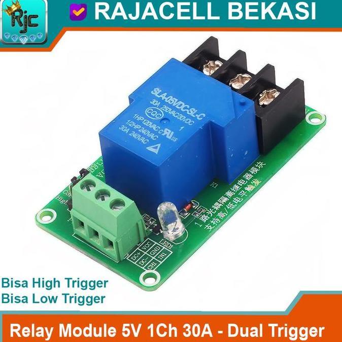 Jual RELAY MODULE ARDUINO 1CH 30A INPUT HIGH DAN LOW ACTIVE TRIGGER ...