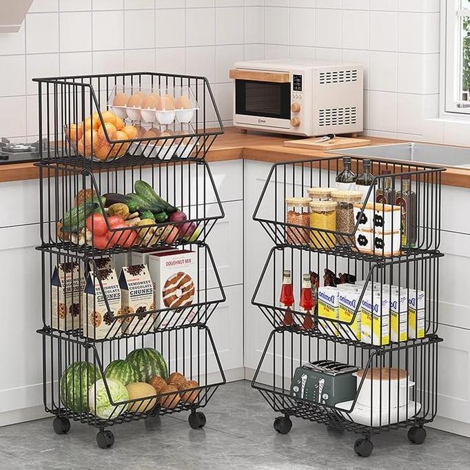 Jual RAK DAPUR RODA SUSUN TINGKAT GALON KITCHEN RACK SALON BESI ...