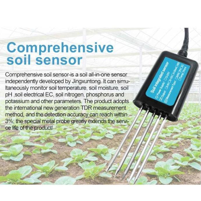 Jual Modbus Rs485 Sensor 7In1 8In1 Integrated Soil Ec Ph Npk Moisture ...