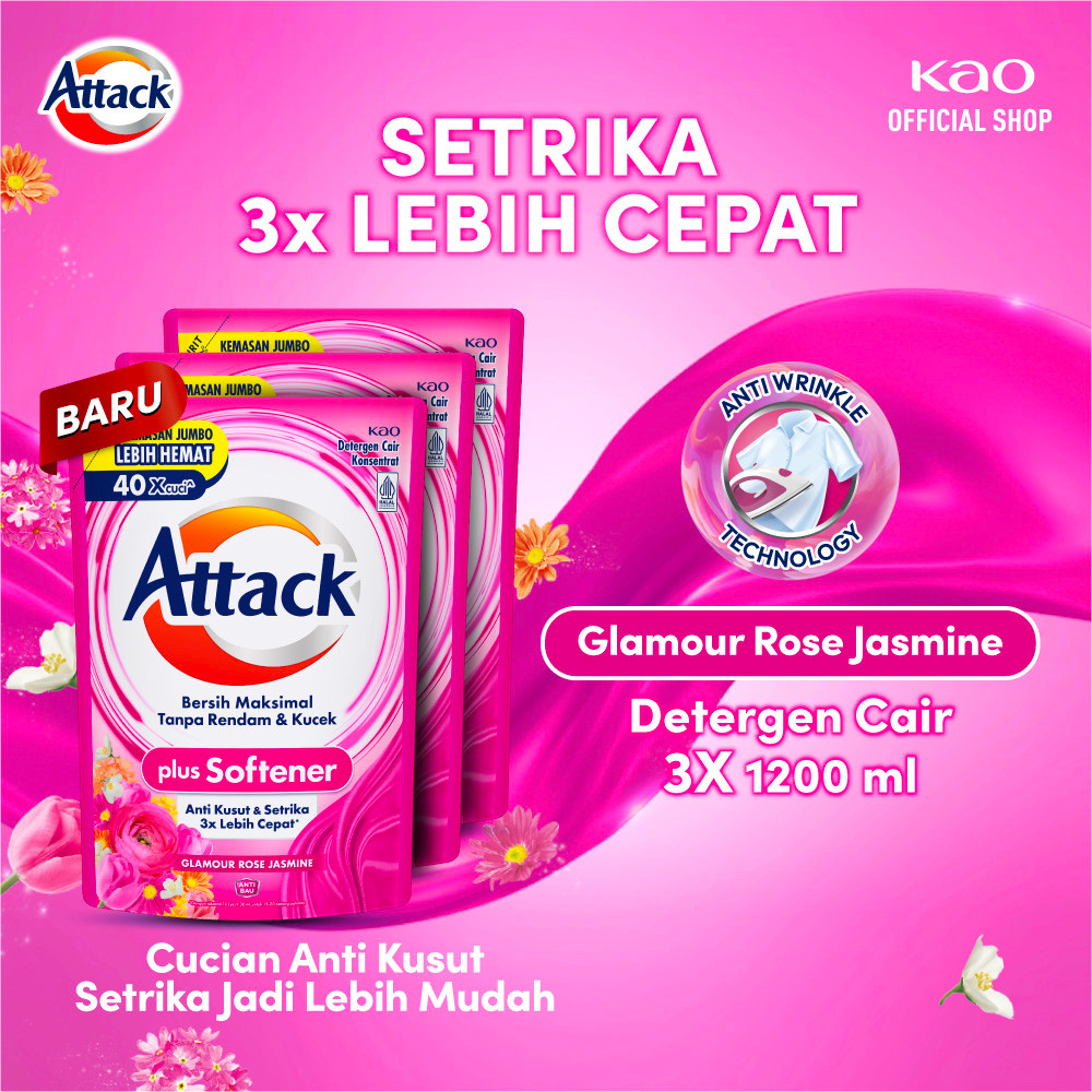 Attack Plus Softener Deterjen Cair Semua Mesin Cuci 1200mL T