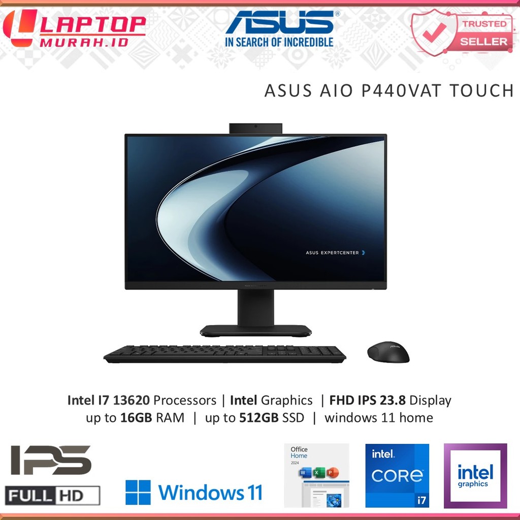 ASUS ExpertCenter P400 AIO (P440VA) I7 13620H 16GB 512SSD WIN 11+ OHS 23.8 FHD TouchScreen