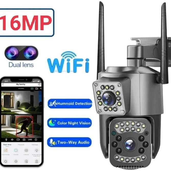 Jual NEW IP CAMERA V380PRO WIFI DUAL LENS/DUAL SCREEN CCTV OUTDOOR 16MP ...