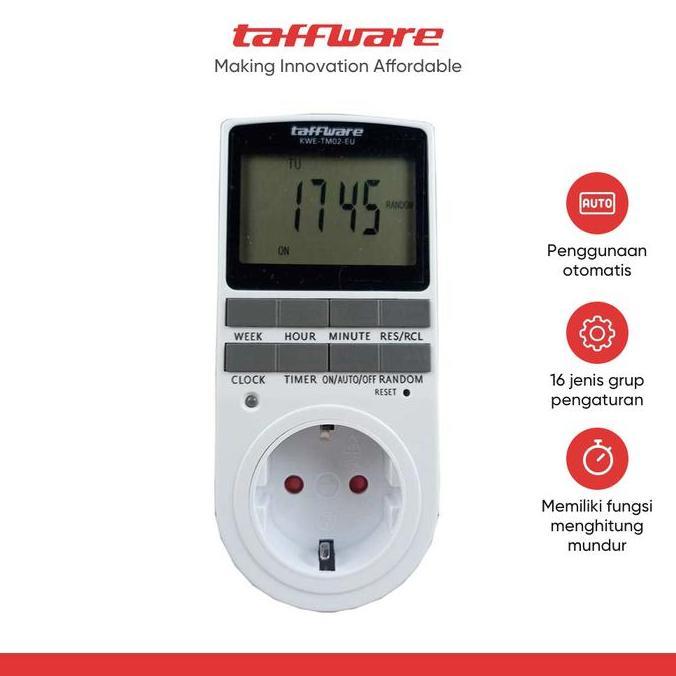 Jual Taffware Stop Kontak Digital Timer Switch Programmable Timing ...