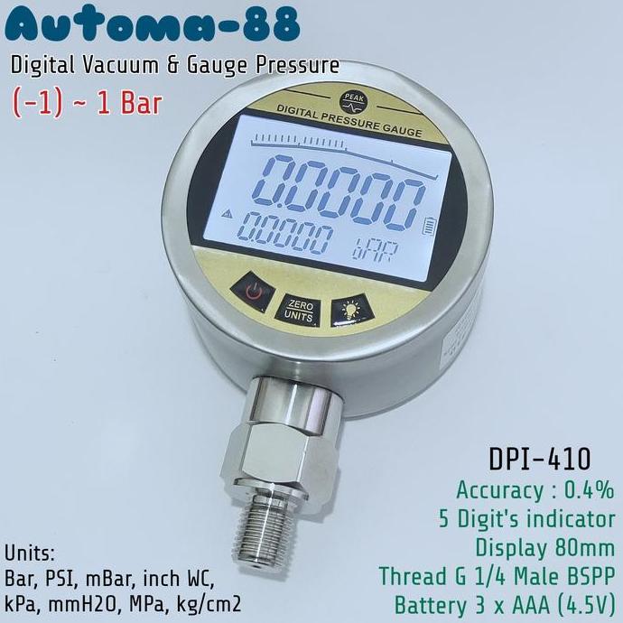 Jual DJEESE Digital Pressure Compound Vacuum and Gauge -1 - 1 Bar Peak ...