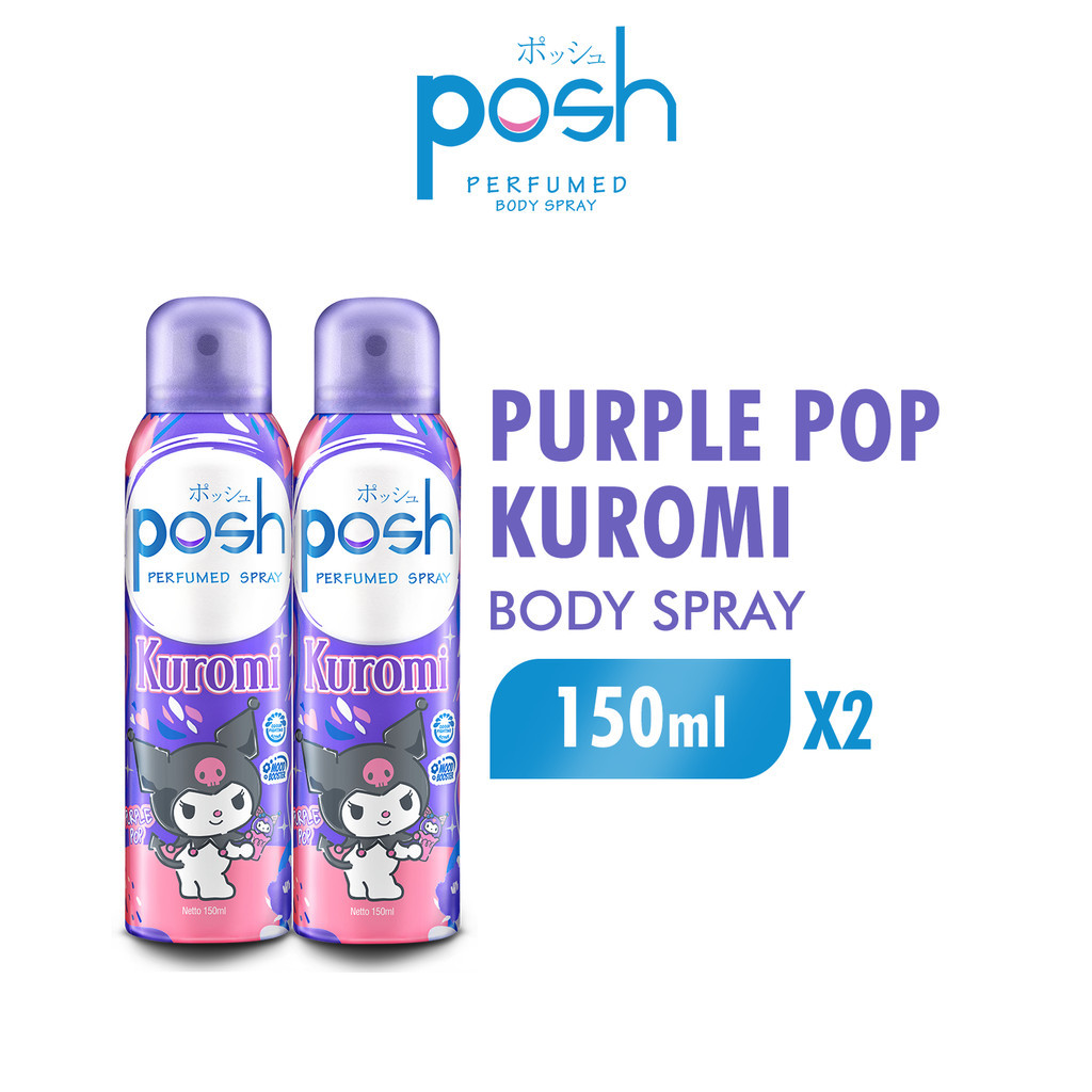 Jual Posh Spray Girl Purple Pop Kuromi Botol 150ml x2 | Shopee Indonesia