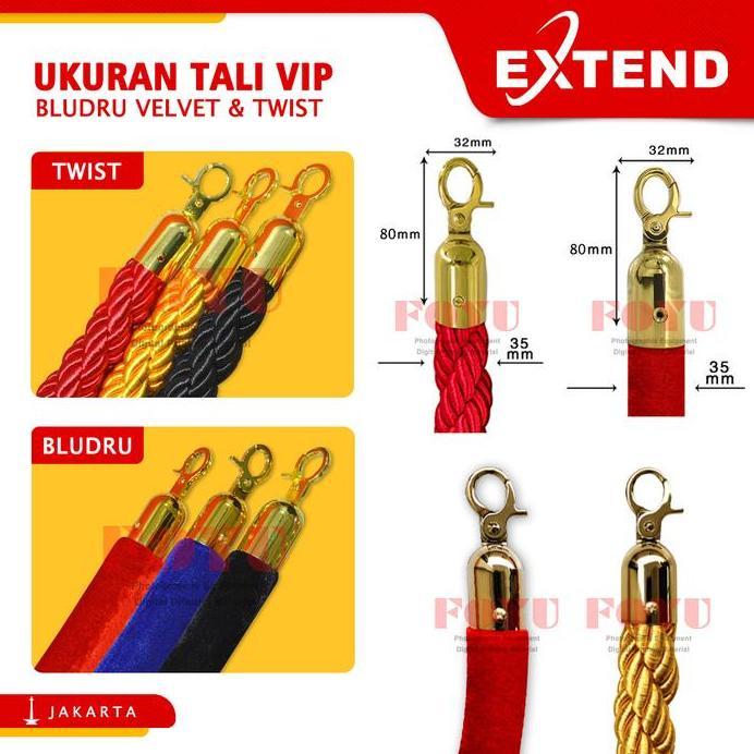 Jual Tali Tiang Antrian VIP Bludru Velvet Twist Line Pole Railing Stand ...