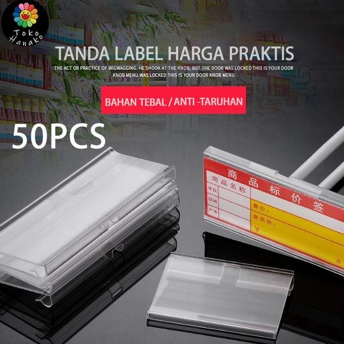 Jual HABRULE 50PCS Penahan Label Harga PVC Mika Penahan Label Harga ...