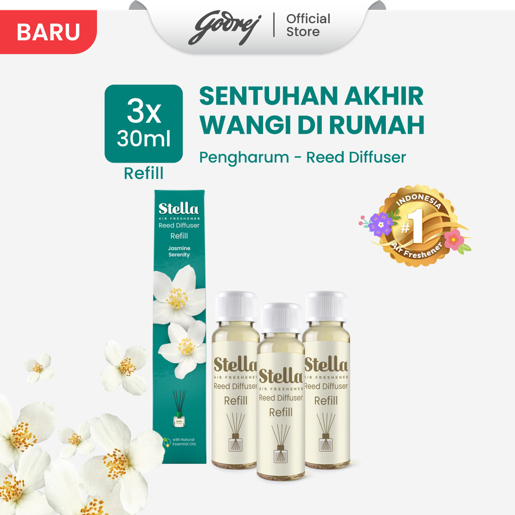 Jual Stella Reed Diffuser Refill Jasmine Serenity 30 ml x3 - Pengharum ...