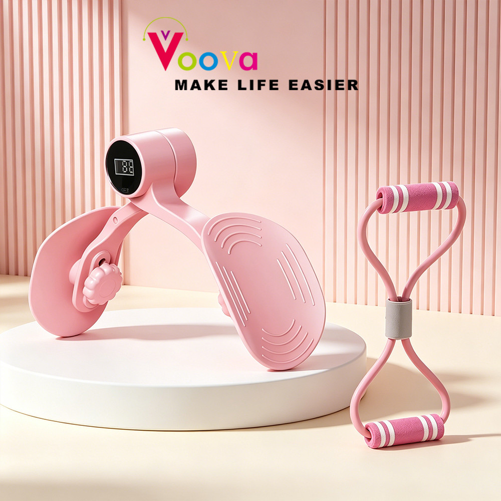 VOOVA Paket Olahraga Hemat/ Paket Alat Kebugaran Olahraga Rumah Hip Trainer Pilates/Alat Yoga Kaki dan Tali Stretching Fitness Rope