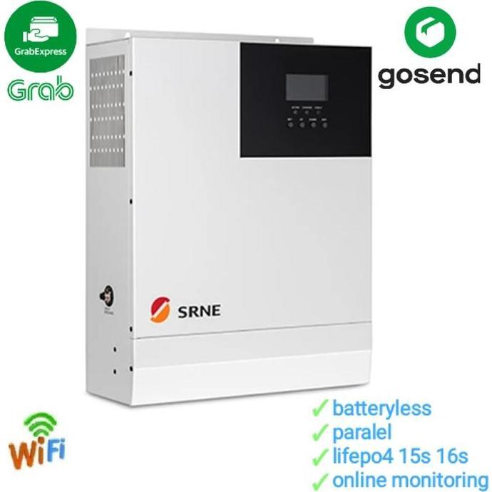 Jual NEW inverter SRNE 5000W 5kW 48V MPPT 80A hybrid batteryless PLTS ...