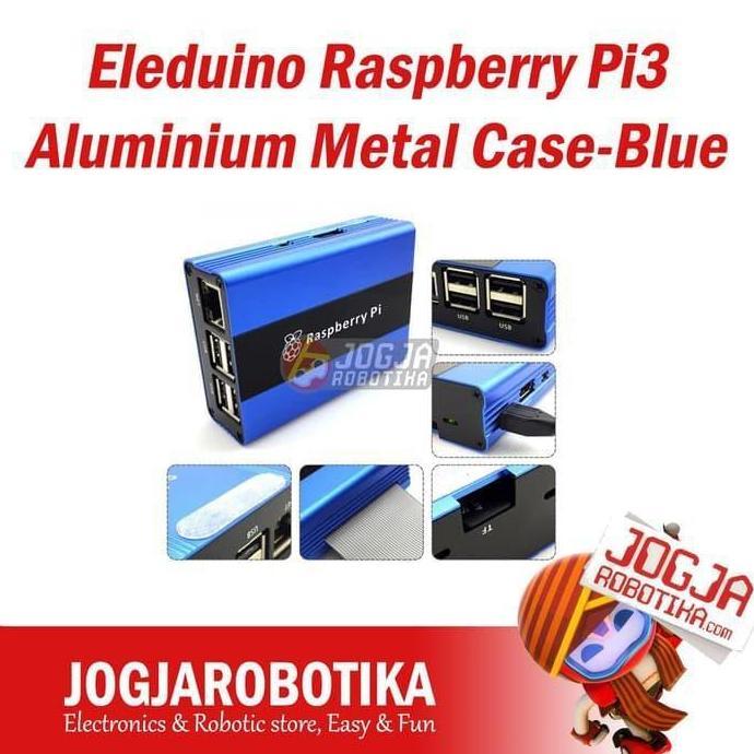 Case In Alluminio Per Raspberry Pi 3 Con Dissipatori – Corkea Eleduino, Colore Blu