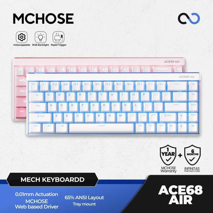 Jual Sale Mchose Ace68 Air 8K Hall Effect 65% Magnetic Keyboard Rapid ...