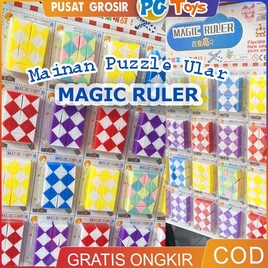 Jual Diskon [Harga 20 Pcs] Mainan Magic Ruler Puzzle Ular Warna Rubik ...