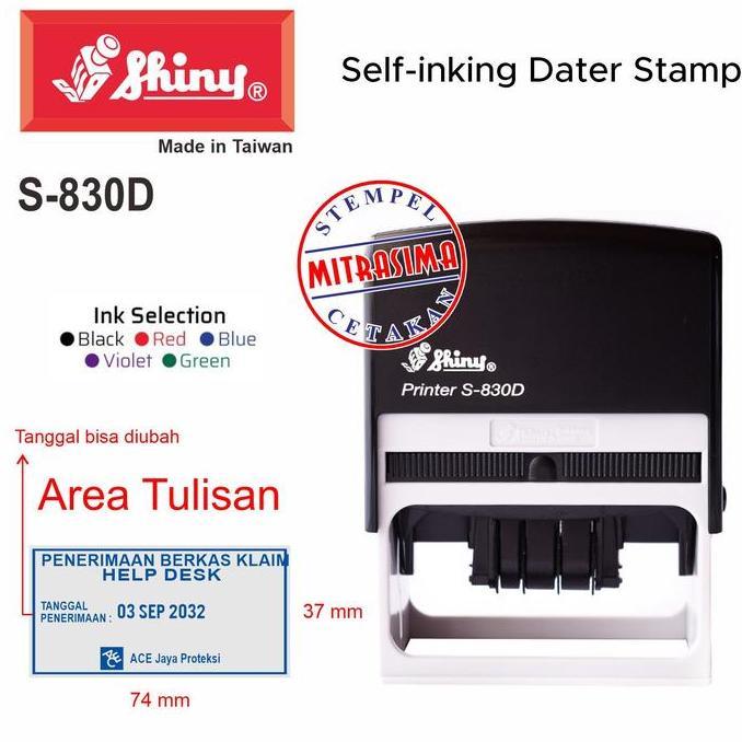 Jual Stempel Shiny S-830D ( S830D persegi dengan tanggal Tipe S 830D ...