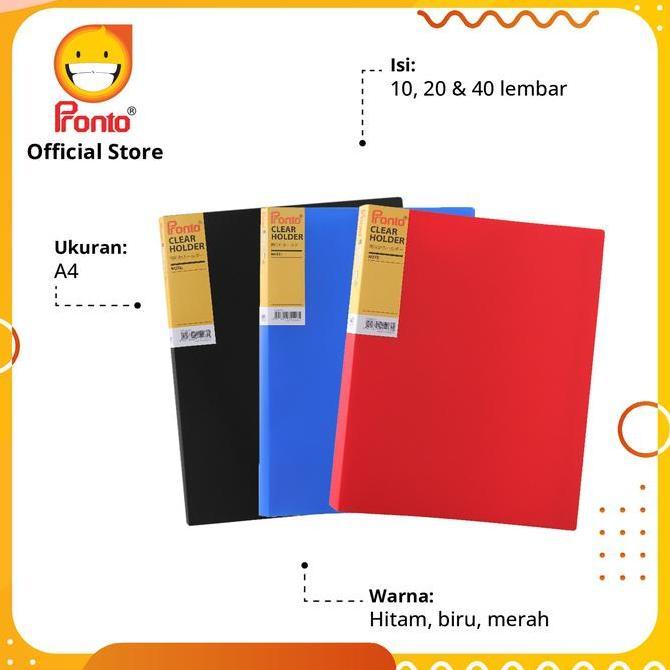 Jual Pronto Map Clear Holder A4 - Merah (isi 40 lembar) | Shopee Indonesia
