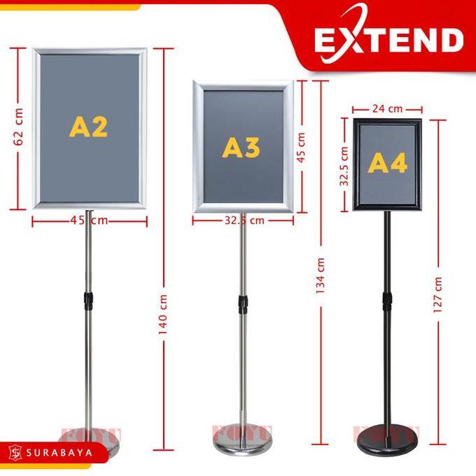 Jual Extend Stand Display Banner TS Promosi Poster Snapframe Telescopic ...