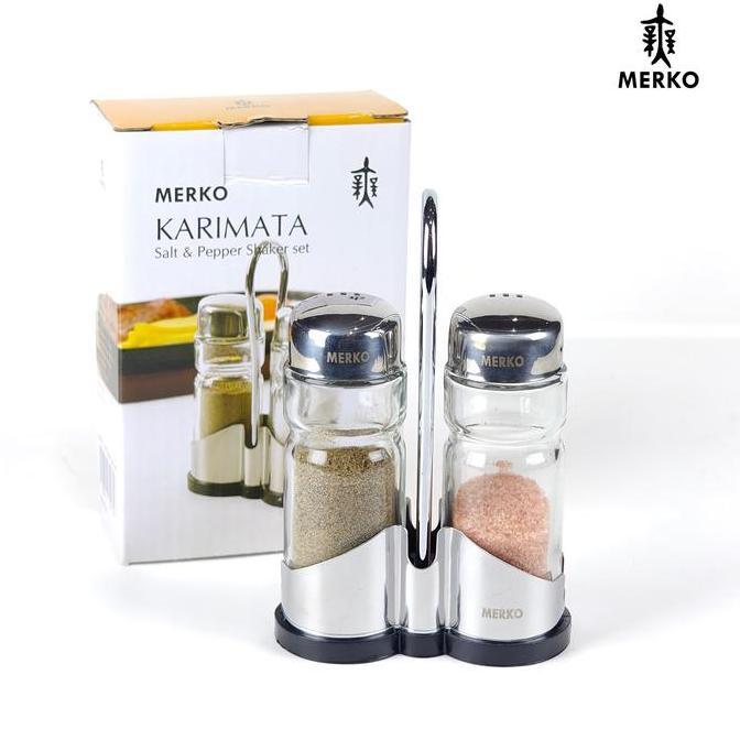 Jual Merko Karimata Botol Penabur Lada & Garam + Rak Stainless - Papper ...