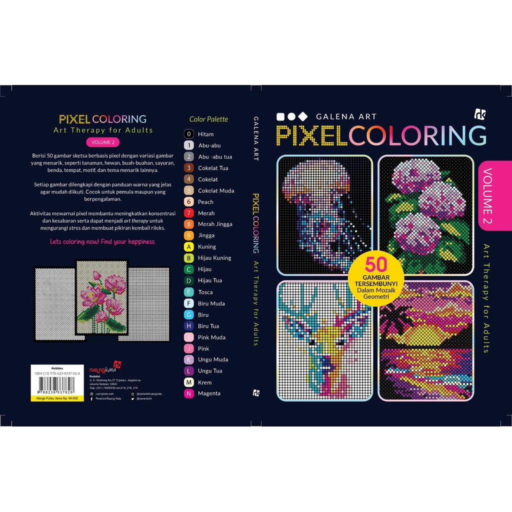 Jual Buku - PIXEL COLORING Volume 2 Art Therapy For Adult - Galena Art ...