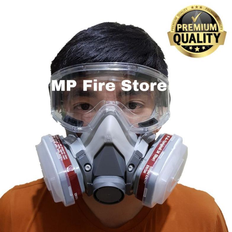 Jual Full Face Mask Gas Respirator Masker Dust 6200 Double Filter ...