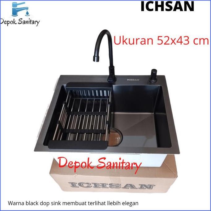 Jual KITCHEN SINK STAINLESS HITAM BLACK 5243 / PAKET KITCHEN SINK ...