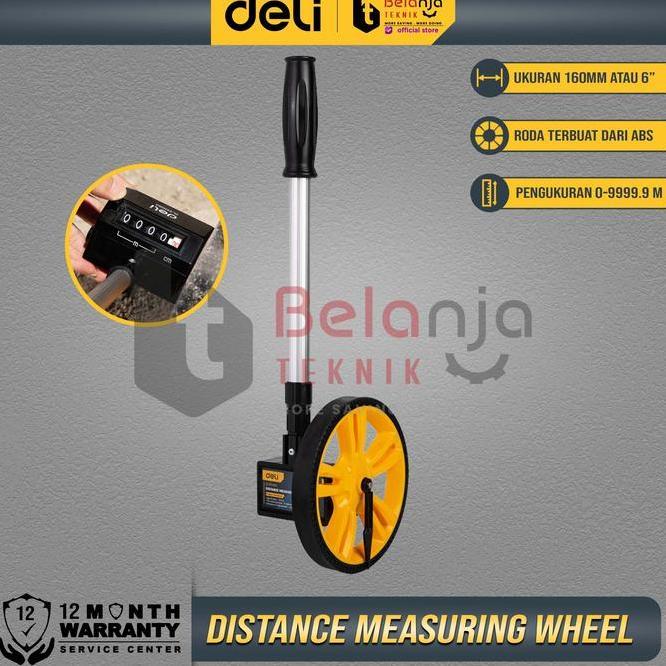 Jual Deli Measuring Wheel Meteran Jalan Dorong 1 Roda Edl330060 Meter ...