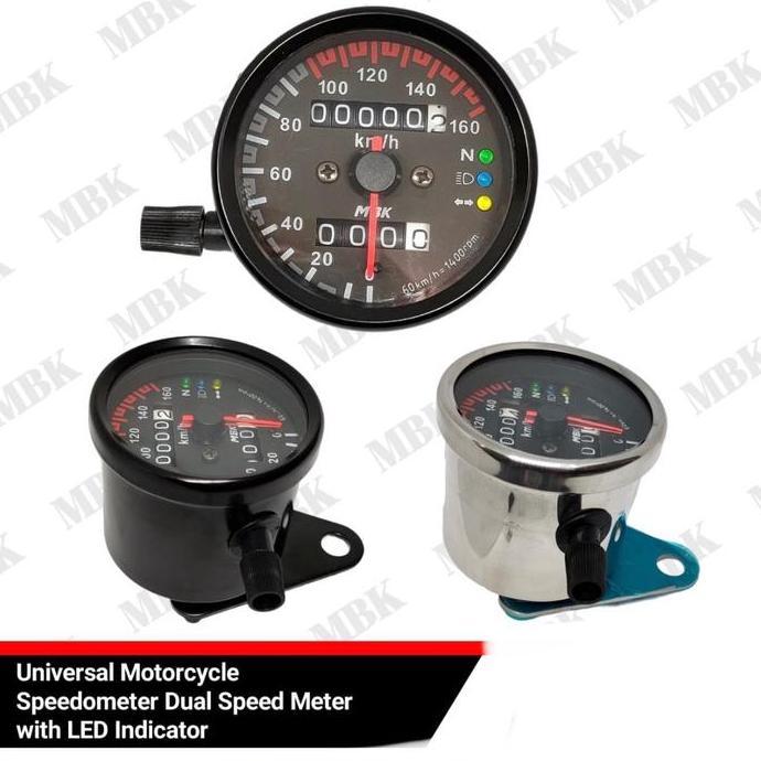 Jual Speedometer Dual Speed Meter With LED Indikator 12Volt Motor Mobil ...