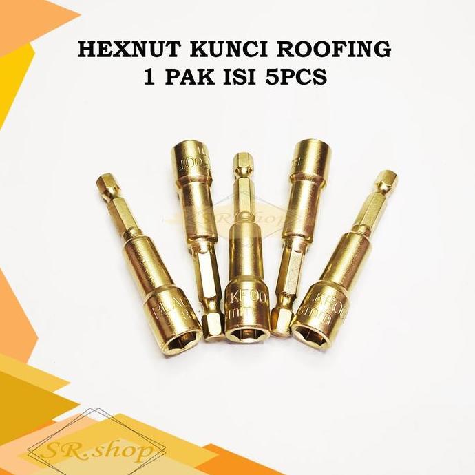 Jual 1 PAK ISI 5 kunci baut baja ringan ROOFING Hexnut Kunci Socket ...