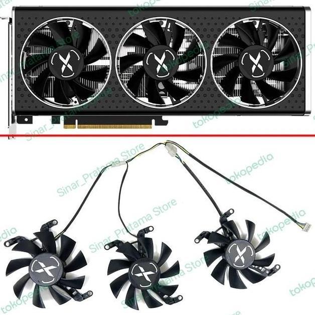 Jual Fan kipas vga XFX Rx 6650 6600 xt Speedster QICK 308 75mm 4pin ...
