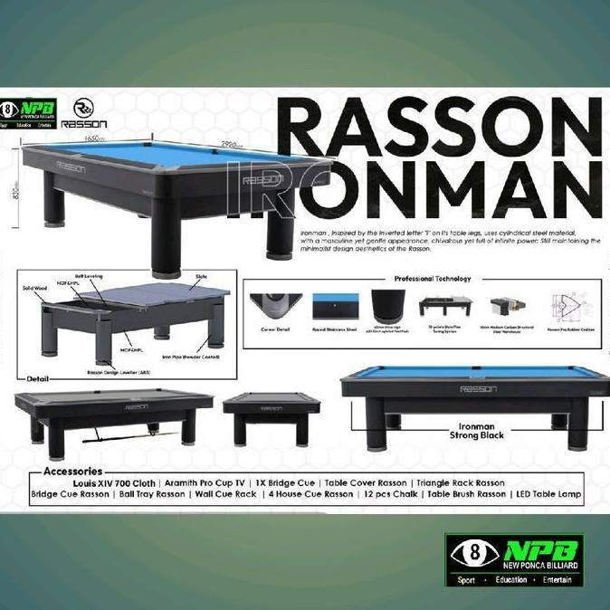Jual Meja Billiard 9 Feet Rasson Iron Man |Billiard|Billiar|Billiyard ...