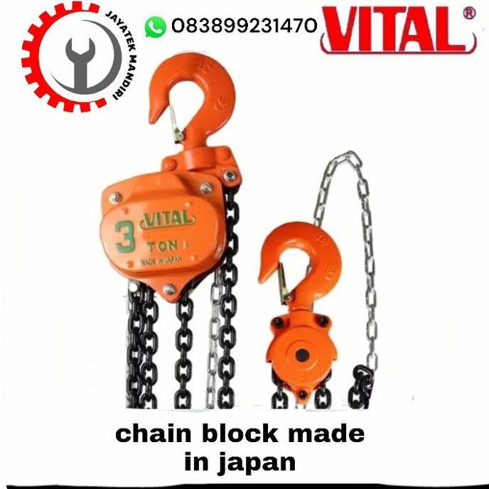 Jual CHAIN BLOCK TAKEL 3 TON X 3 METER VITAL MADE IN JAPAN | Shopee ...