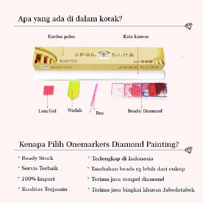 Jual DIY Diamond Painting Full. Rusa Taman Danau view. 250 x 90 CM ...