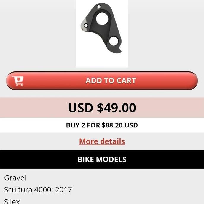 Jual Anting RD Hanger Sepeda MERIDA Scultura Disc Drop out Rear End ...