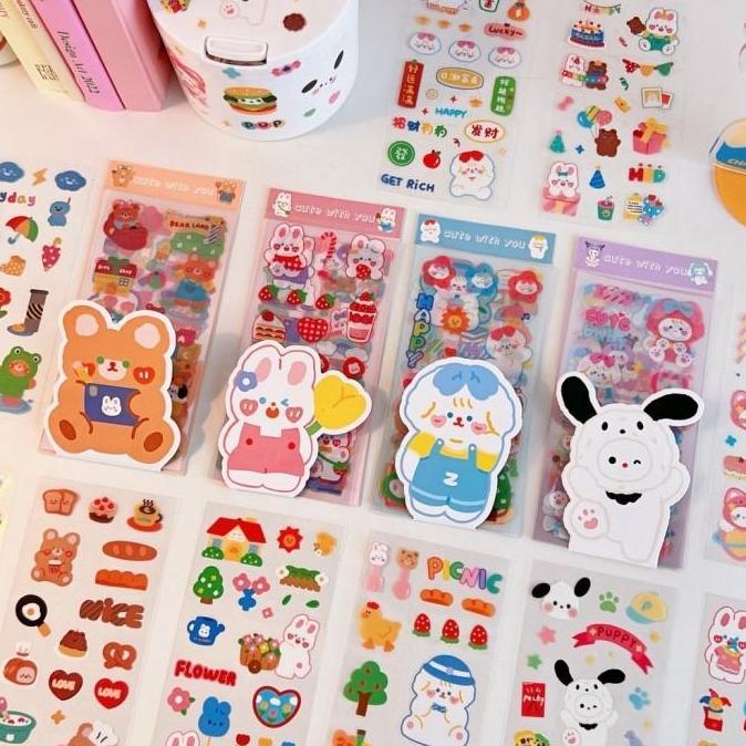 Jual Lansungkirim- Cute Sticker 10 Lembar/ Pack Stiker Lucu Dekorasi ...