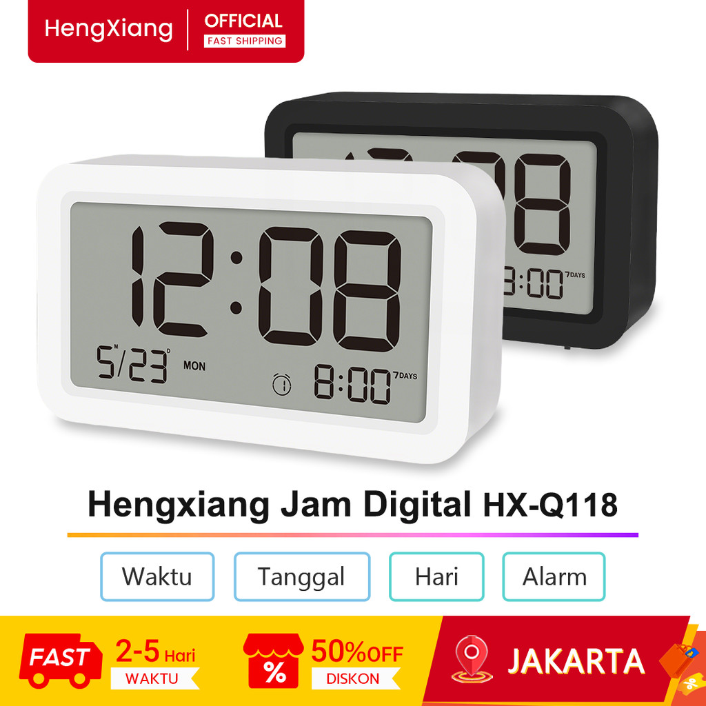 Jual Hengxiang Jam Digital HX-Q118 Waktu / Tanggal / Hari / Alarm ...