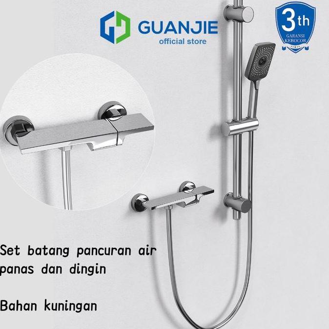 Jual GUANJIE - Shower Set Kamar Mandi Rain Shower Kotak Bahan Kuningan ...