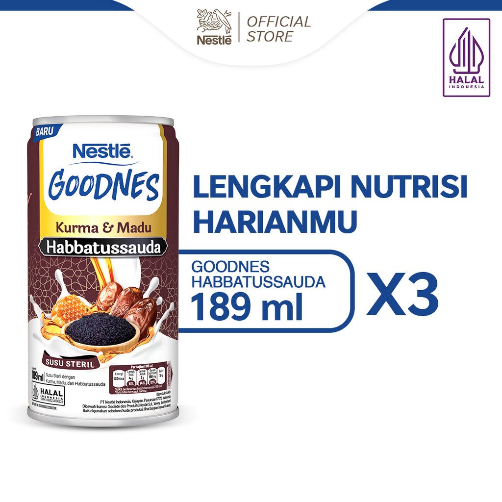 Jual BEAR BRAND Nestle Goodnes Habbatussauda 189ml x 3 | Shopee Indonesia