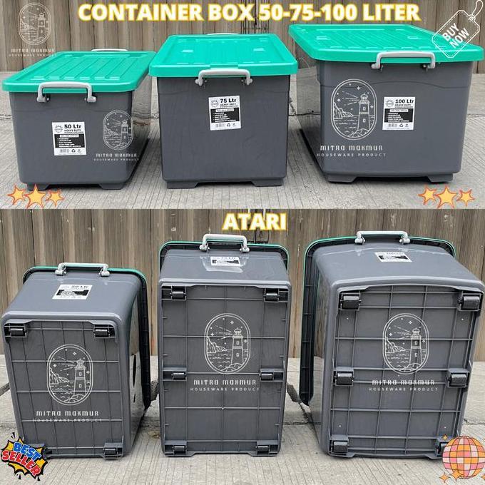 Jual Kontainer Box Roda Atari 50 75 100 Liter Container Box Serbaguna ...
