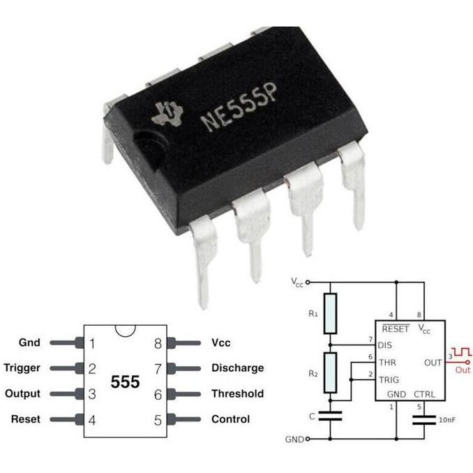 Jual IC Ne555p Ne555 DIP 8 Pin 555 Clock Timer High Precision ...