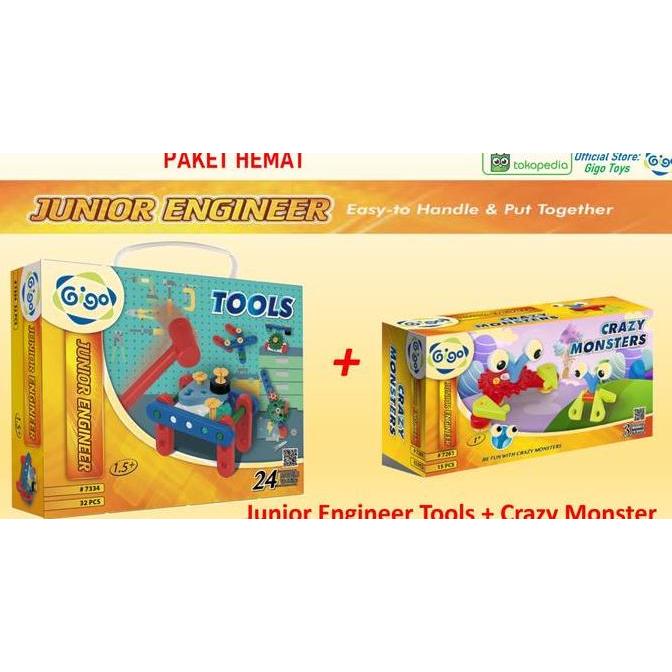 Jual Paket Hemat Gigo Jr Engineer Tools Free Jr Engineer Crazy Monsters ...