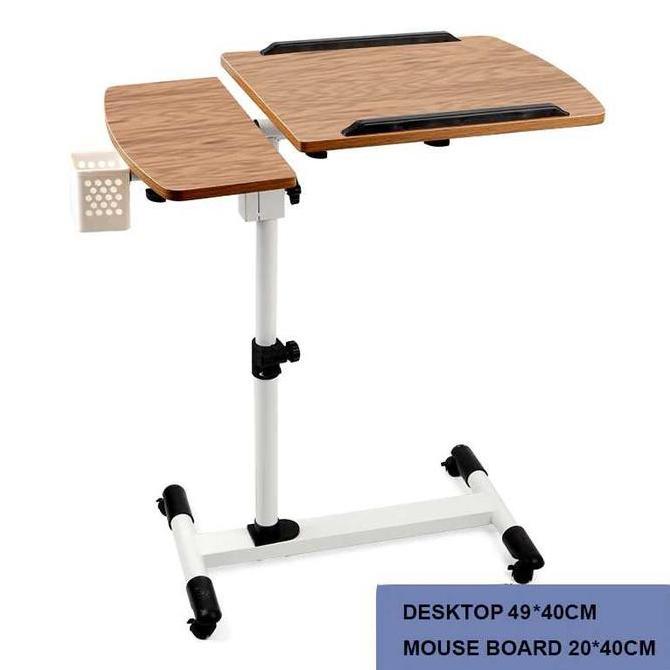 Jual Meja Laptop Geser Masuk Kolong Ranjang Tidur Kunci Roda Lockable ...