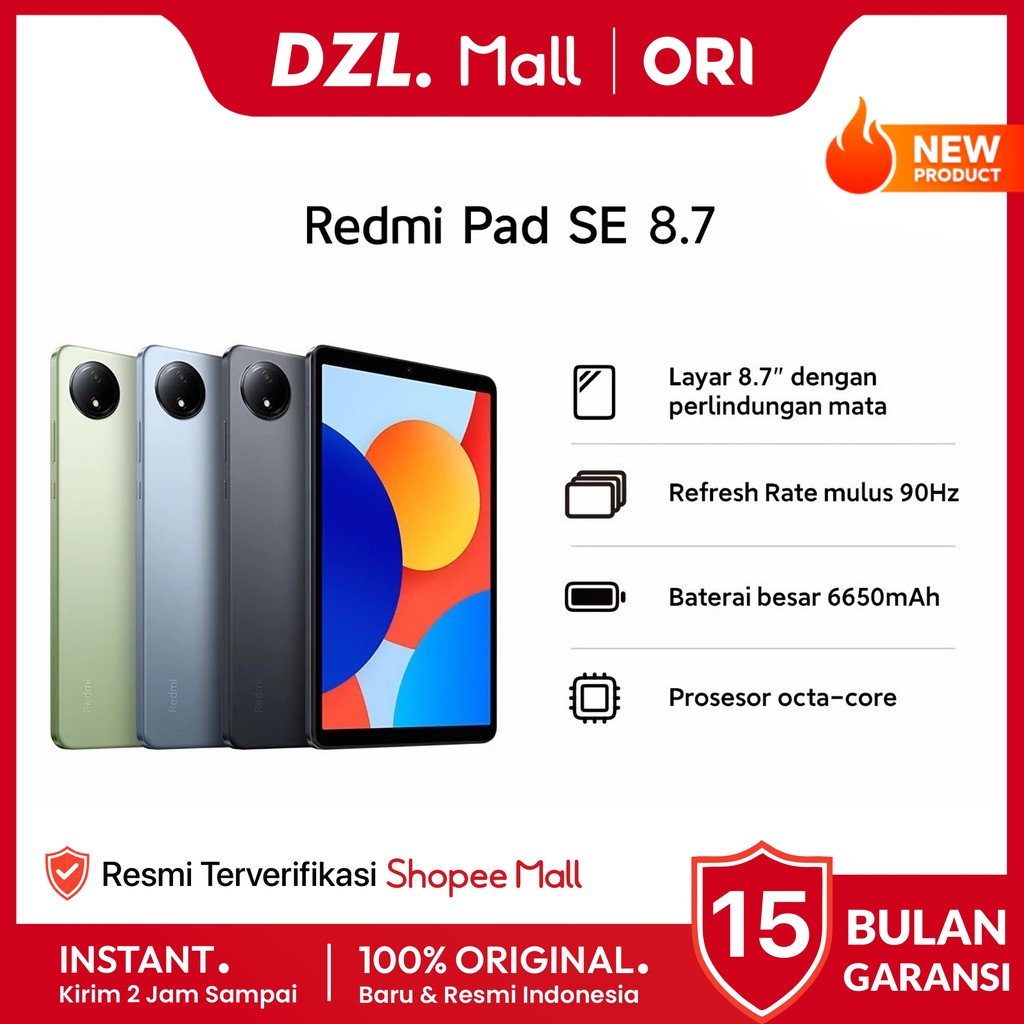 Jual DZL - Tablet XIAOMI Redmi Pad SE 8.7 4/128 GB Original Resmi ...