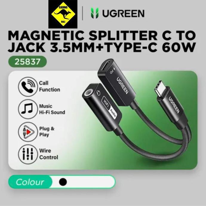 Jual HARGA DISC - UGREEN 25837 Kabel Audio Magnetic Splitter 2in1 Type ...