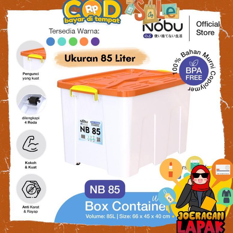 Jual BOX CONTAINER NOBU 85 LITER + RODA KONTAINER PLASTIK SERBAGUNA ...