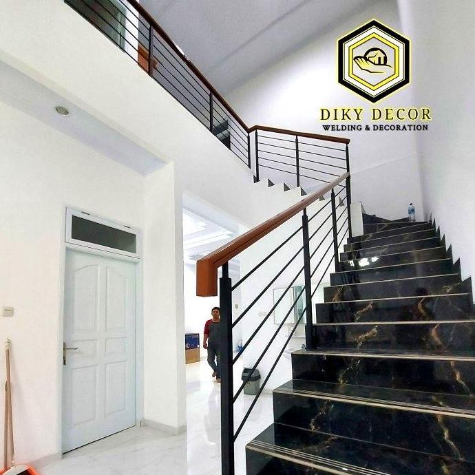 Jual Railing Tangga Minimalis Besi Hollow Hitam Tebal 1,4mm - Model ...