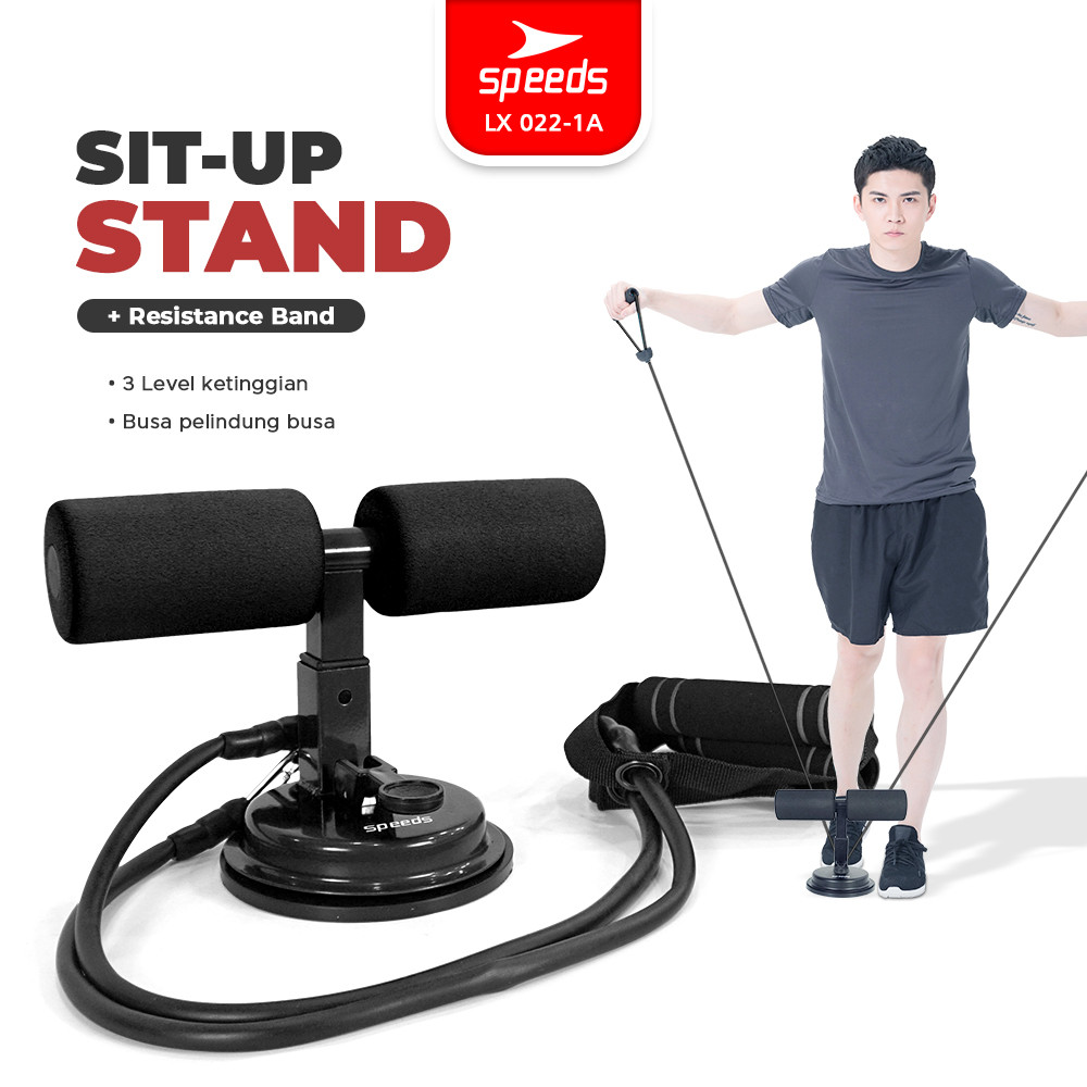 SPEEDS Sit Up Stand + Tali Resitance Bands Alat Sit Up Tali Set Olahraga Fitness Portabel Praktis 022-1A