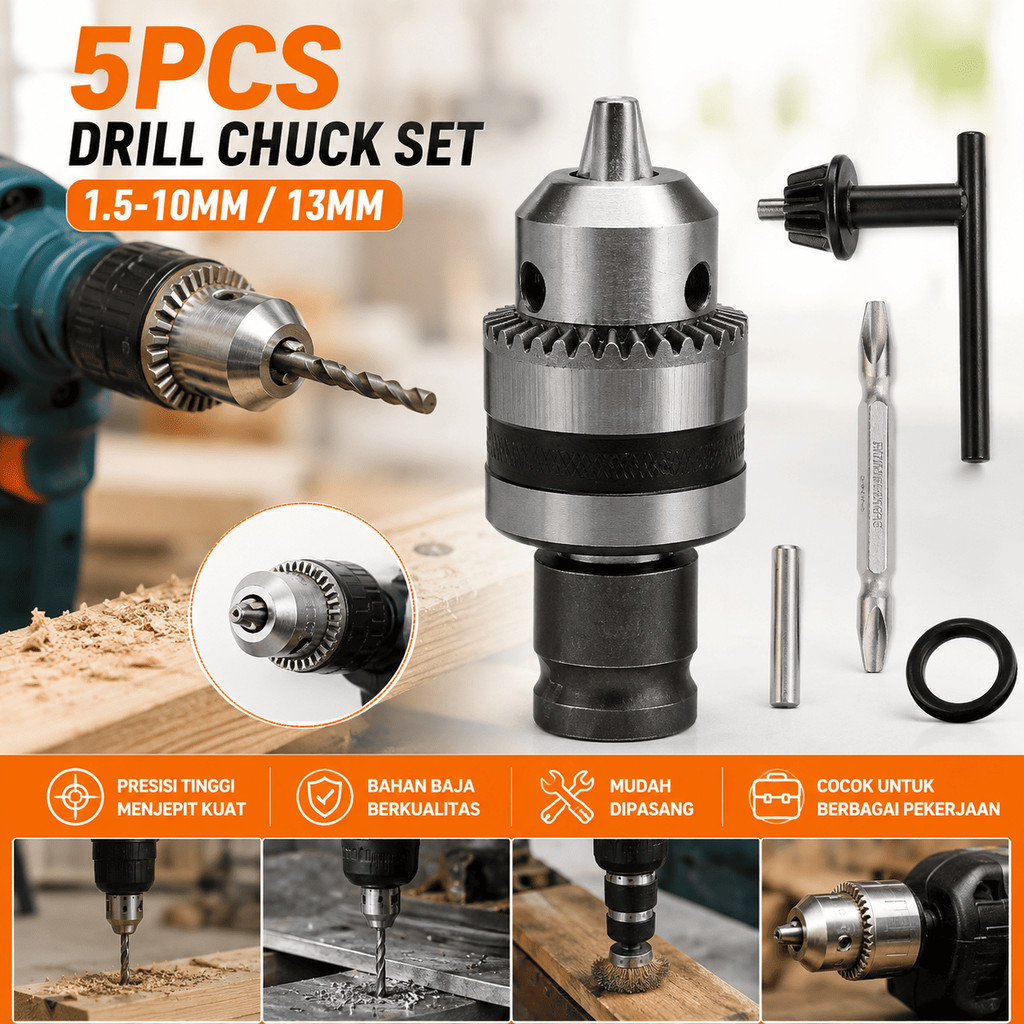 Jual 1.5-13mm Chuck Bor Listrik Palu Listrik Konversi Bor Adaptor ...