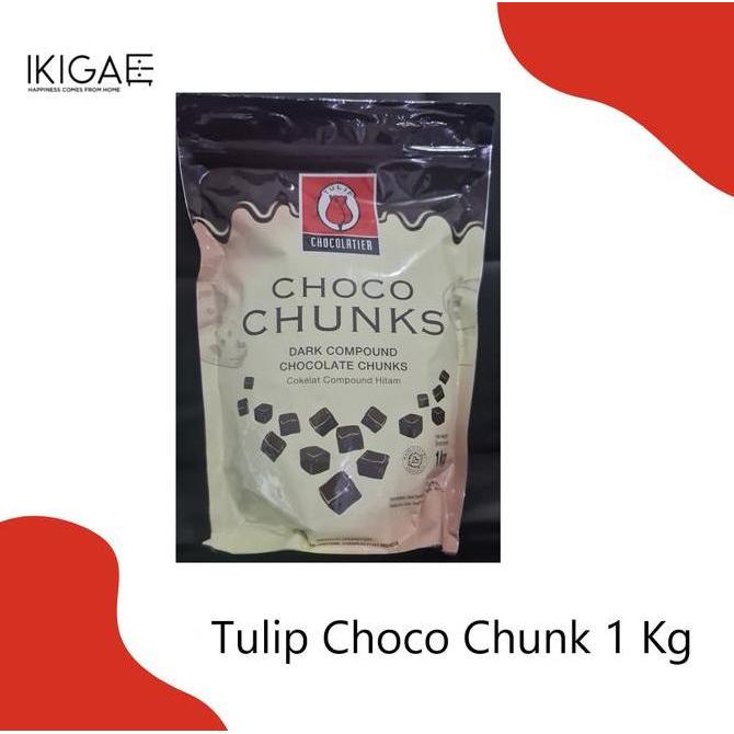 Jual TULIP DARK COMPOUND CHOCO CHUNKS / CHOCO CHIPS 1 KG | Shopee Indonesia