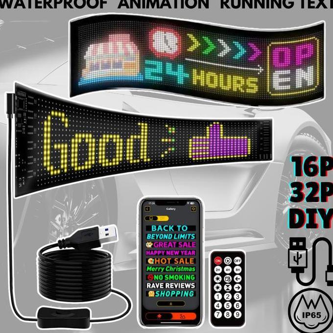 Jual LED MATRIX PANEL DIY 16PIXEL 32PIXEL WATERPROOF SIGN RUNNING TEXT ...
