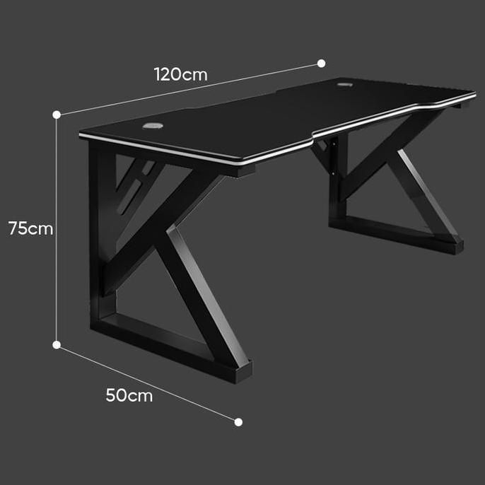 Jual Deli Meja Gaming / Meja Komputer / Gaming Table Hitam Box Kabel ...